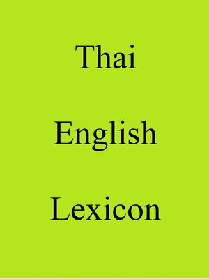 cover image of Thai English Lexicon